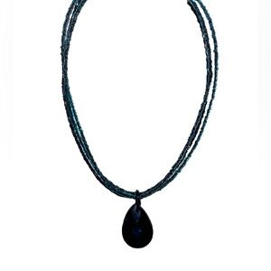 Multi Strand Teardrop Pendant Necklace